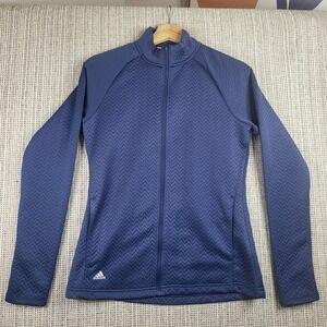 Adidas Jacket Womens Small Full Zip Quilted Chevron Pattern Athletic‎ Running